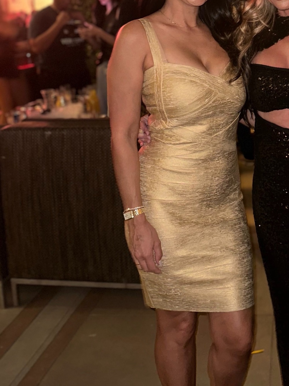 Gold bandage Dress- super flattering on